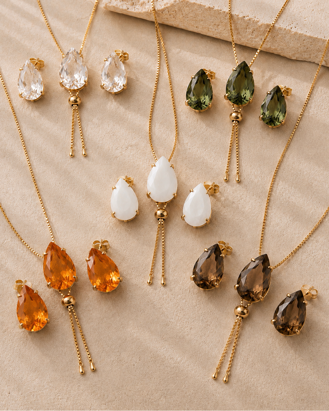 Sienna Gemstone Lariat Set