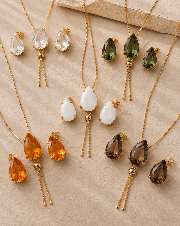 Sienna Gemstone Lariat Set